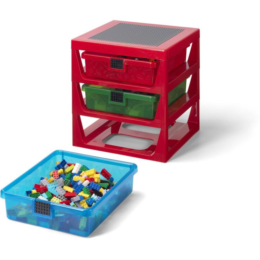 LEGO 3-Drawer Storage Rack System, Red COLLECTIBLES